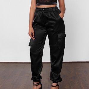 CARGO SATIN JOGGER PANTS